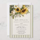 Invitation Sunflower Monogram Crest Wedding  (Devant)