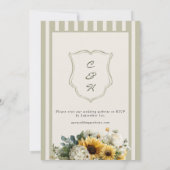 Invitation Sunflower Monogram Crest Wedding  (Dos)
