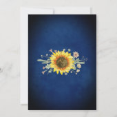 Invitation Sunflower Navy Blue Mason Jar Lumières Mariage (Dos)
