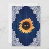Invitation Sunflower Navy Blue Wood Lace (Dos)