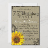 Invitation Sunflower Ouest Rustique 75e anniversaire (Devant)