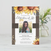 Invitation Sunflower Photo simple Funérailles (Debout devant)