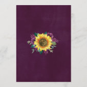 Invitation Sunflower Plum Purple Lights Fête des mariées (Dos)