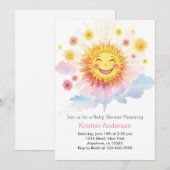 Invitation Sunflower Radiance Boho Baby shower fille (Devant / Derrière)