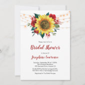 Invitation Sunflower Red Rose Lights Fête des mariées (Devant)