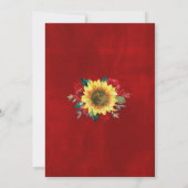 Invitation Sunflower Red Rose Lights Fête des mariées (Dos)