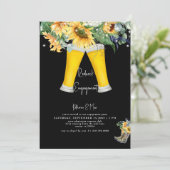 Invitation Sunflower Redneck Boots Black Engagement Party (Debout devant)