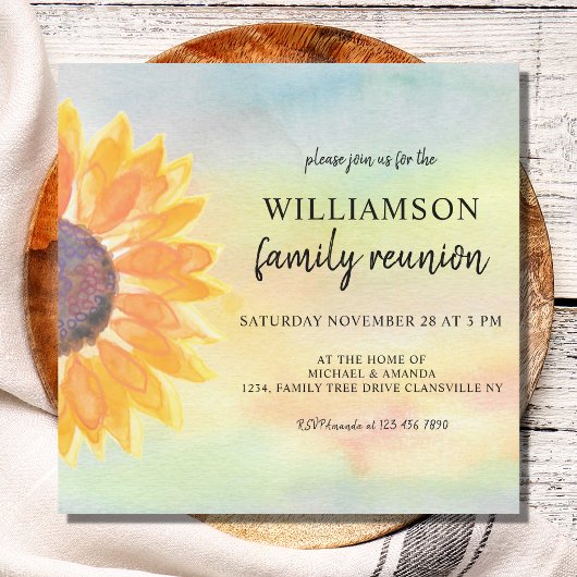 Invitation Sunflower Reunion familiale