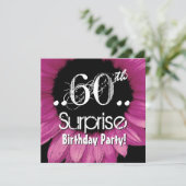 Invitation Sunflower rose 60e anniversaire Modèle surprise (Debout devant)