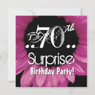 Invitation Sunflower rose 70e anniversaire Modèle surprise