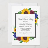 Invitation Sunflower Rose Floral Bachelorette Party (Devant)