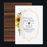 Invitation Sunflower Rustic Country Fête des mariées géométri<br><div class="desc">Invitation de douche nuptiale de tournesol rustique conçu pour être rapidement et facilement customisé à vos détails de l'événement.</div>