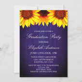 Invitation Sunflower Rustic Wood Graduation Party (Devant)
