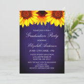 Invitation Sunflower Rustic Wood Graduation Party (Debout devant)