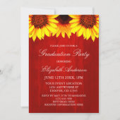 Invitation Sunflower Rustic Wood Graduation Party (Devant)