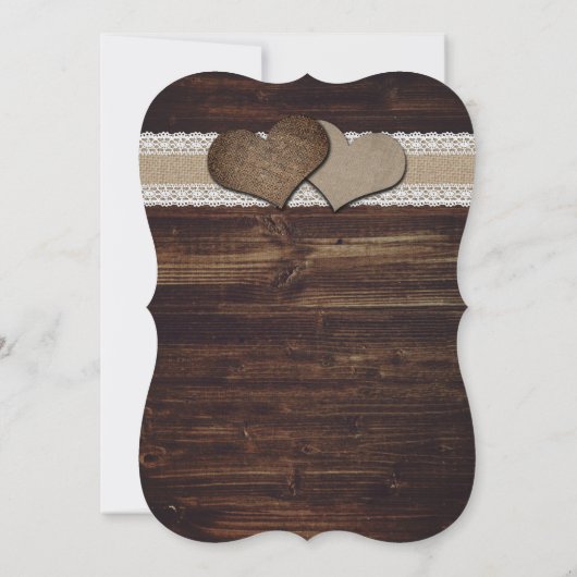 Invitation Sunflower Rustic Wood String Mariage (Dos)