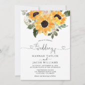 Invitation Sunflower Sage Greenery QR Code RSVP Mariage (Devant)