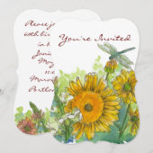 Invitation Sunflower Snapdragons Fleurs 60e fête d'anniversai (Devant / Derrière)