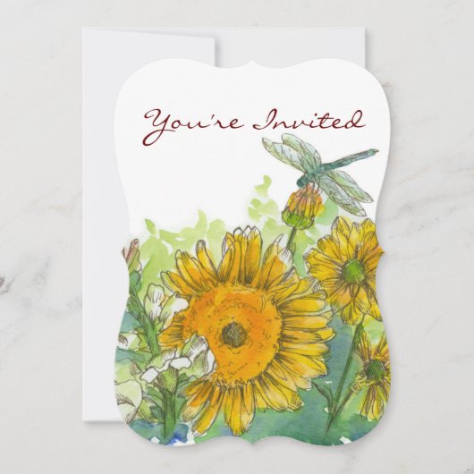 Invitation Sunflower Snapdragons Fleurs 60e fête d'anniversai (Devant)