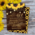 Invitation Sunflower String Lights 60e anniversaire Invit<br><div class="desc">Tournesol 60e anniversaire fête 'bonjour 60!' avec lumières de mâchoire et belle impression que vous pouvez customiser avec toutes les informations de votre fête d'anniversaire. avec lumières de mâchoire et belle impression que vous pouvez customiser avec toutes les informations de votre fête d'anniversaire.</div>