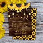 Invitation Sunflower String Lights 85th Birthday Party Invit<br><div class="desc">Sunflower fête de 85e anniversaire 'bonjour 85!' avec lumières de mâchoire et belle impression que vous pouvez customiser avec toutes les informations de votre fête d'anniversaire. avec lumières de mâchoire et belle impression que vous pouvez customiser avec toutes les informations de votre fête d'anniversaire.</div>