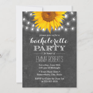 Invitation Sunflower & String Lights Bachelorte Party
