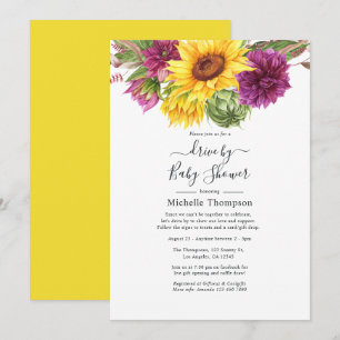 Invitation Sunflower Summer Drive By Mariage ou Baby Shower