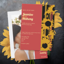 Sunflower Sunset Coral Gold Wedding