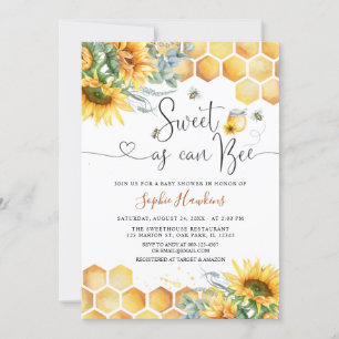 Invitation Sunflower Sweet As Can Bee Maman to Be Baby shower