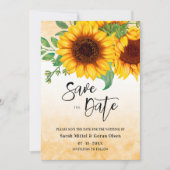 Invitation Sunflower Watercolor Enregistrer l'invitation à la (Devant)