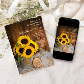 Invitation Sunflower Waters Can Mariage Rehearsal Dîner