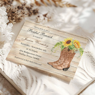 Invitation Sunflower Western Bridal Shower