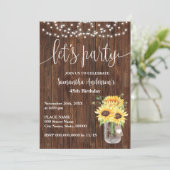 Invitation Sunflower Western Faisons la fête Anniversaire (Debout devant)