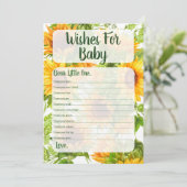 Invitation Sunflower Wings Pour Baby shower Jeu Jaune (Debout devant)