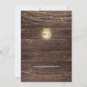 Invitation Sunflower Wood & Mason Jar String Mariage (Dos)