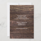 Invitation Sunflower Wood & String Lights Fête des mariées (Dos)