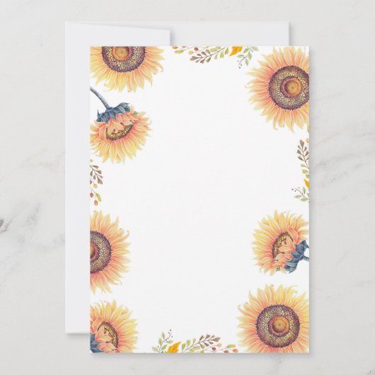 Invitation Sunflower Wreath Russe Automne fête d'anniversaire (Dos)