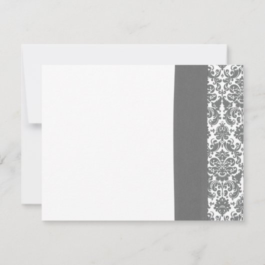 Invitation Sunflower Yellow Grey Mariage damassé Enregistrer (Dos)