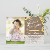 Invitation Sunflowers 1er Anniversaire Baptême | Cumple Bauti (Debout devant)