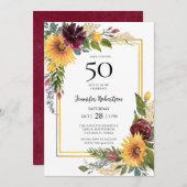Invitation Sunflowers 50e anniversaire (Devant / Derrière)