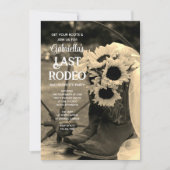 Invitation Sunflowers and Boots Dernier Rodeo Bachelorette Pa (Devant)