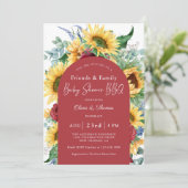 Invitation Sunflowers Automne Baby shower extérieur (Debout devant)