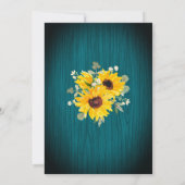 Invitation Sunflowers Baby Lumières de respiration Turquoise  (Dos)