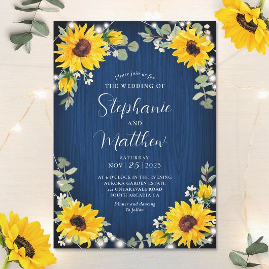 Invitation Sunflowers Babys Lumières de respiration Marine Ma