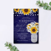 Invitation Sunflowers Babys Respire Marine Jar Lights Mariage