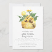 Invitation Sunflowers Backyard Casual Wedding Bar-B-Que | (Devant)