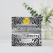 Invitation Sunflowers Barn Wood Collection Fête des mariées (Debout devant)