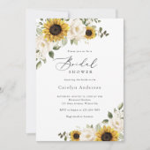 Invitation Sunflowers blanc Fête des mariées de verdure fleur (Devant)
