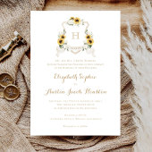 Invitation Sunflowers Blanc Hydrangea Mariage de crête verte