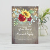 Invitation Sunflowers Bourgogne Floral Russe (Debout devant)